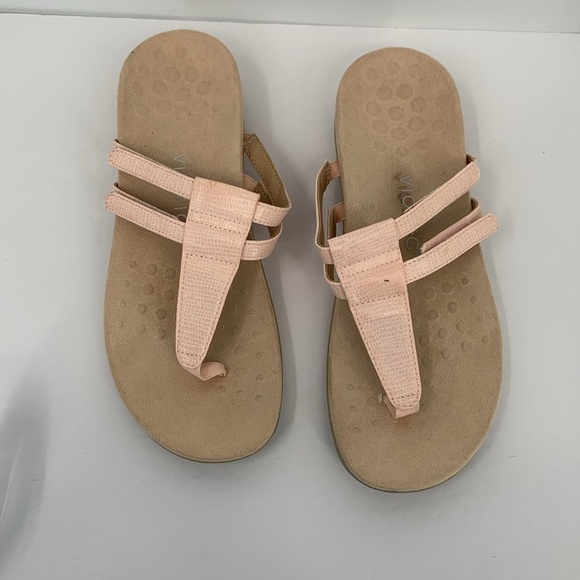 Vionic Elvia slide thong comfort sandal shoe flip flop adjustable strap pink 8.5 - Picture 5 of 8